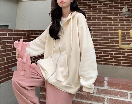Amazon.com: Wjnvfioo Casual Zip Up Solid Hooded Sweatshirt